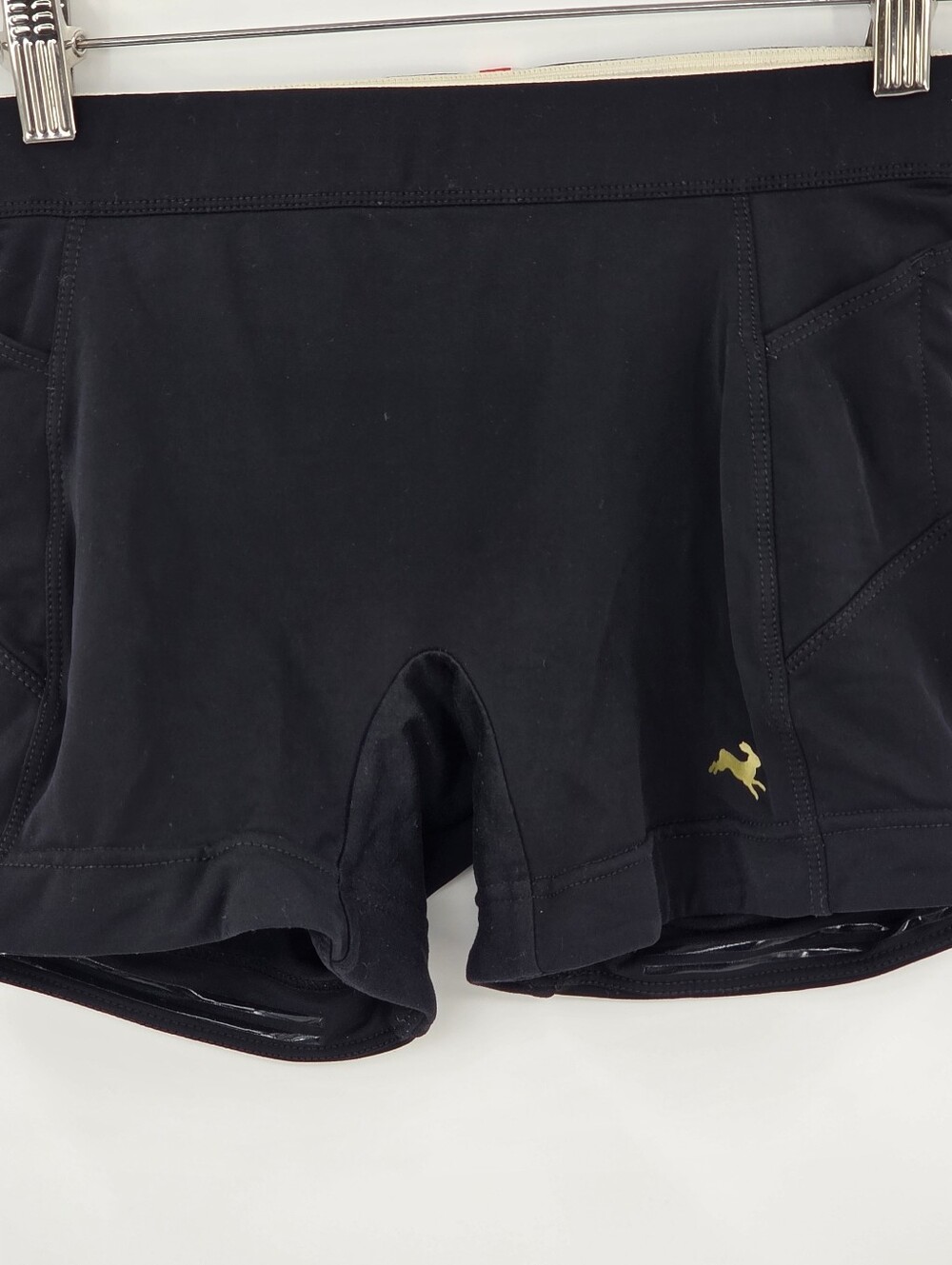 Tracksmith Black Women's Athletic Shorts with Gold Logo Accent